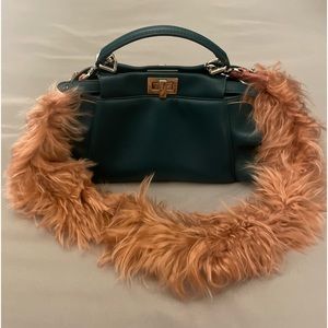 Fendi Peekaboo Mini Waves Napa Leather Bag in Ocean Blue